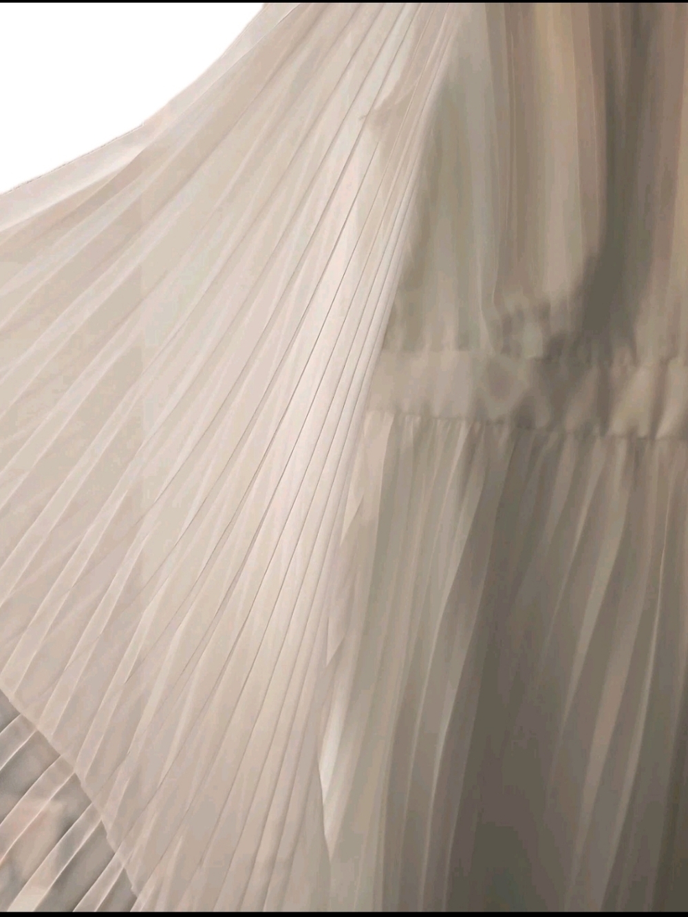 NWOT Bridal by ELOQUII White Pleated Mini Dress 16 Cape Sleeve Shower Party - Picture 4 of 9